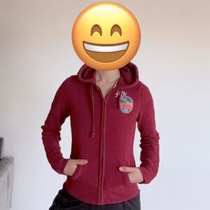 Hollister Appliqué Zip-Up Hoodie